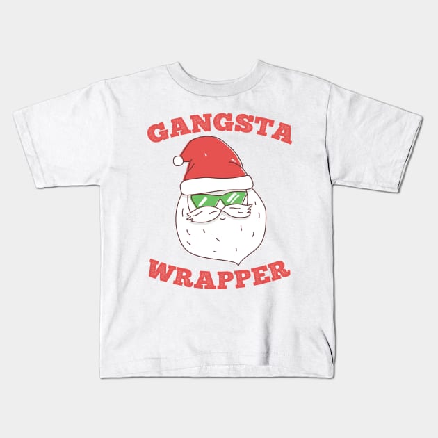 Gangsta Wrapper Santa Kids T-Shirt by Wasabi Snake